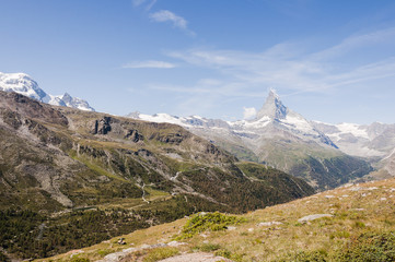 Zermatt, Matterhorn, Wallis, Alpen, Walliser Berge, Blauherd, Wanderweg, Sunnegga, Bergwiese, Trockener Steg, Zmuttgletscher, Furggsattel, Sommer, Schweiz