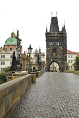 Fototapeta na wymiar View of Charles Bridge in Prague. Czech Republic