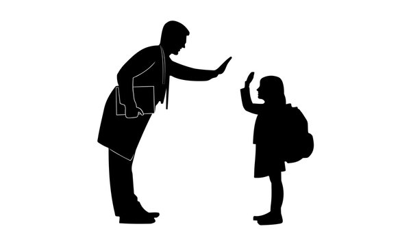 silhouette pictures of doctors and daughters when they meet