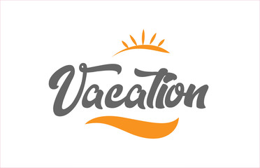 vacation black hand writing word text typography design logo icon