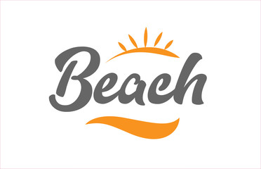 beach black hand writing word text typography design logo icon