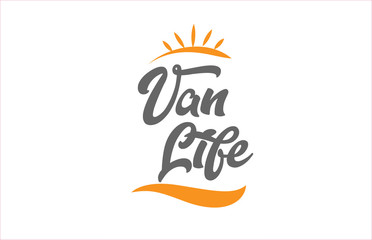 van life black hand writing word text typography design logo icon
