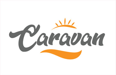 caravan black hand writing word text typography design logo icon - obrazy, fototapety, plakaty