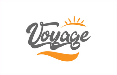 voyage black hand writing word text typography design logo icon