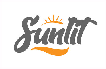 sunlit black hand writing word text typography design logo icon