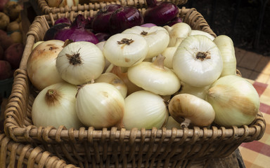 Onions in a basket