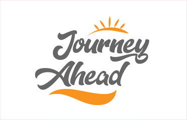 journey ahead black hand writing word text typography design logo icon