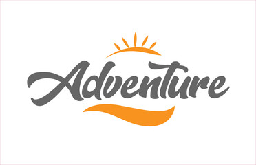 Fototapeta na wymiar adventure black hand writing word text typography design logo icon