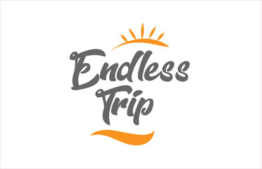 endless trip black hand writing word text typography design logo icon
