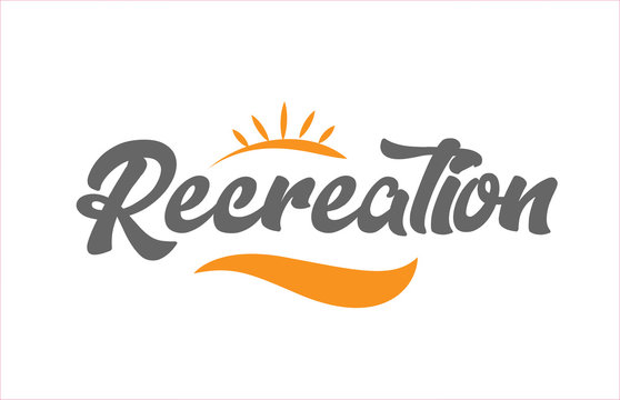 recreation black hand writing word text typography design logo icon
