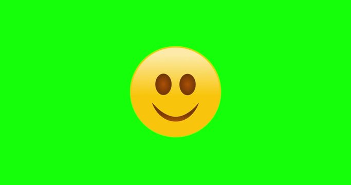 Emoji pack on greenscreen background, Happy sad love angry emojis