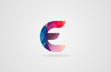 alphabet letter e logo design with rainbow colors