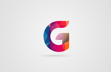 alphabet letter g logo design with rainbow colors
