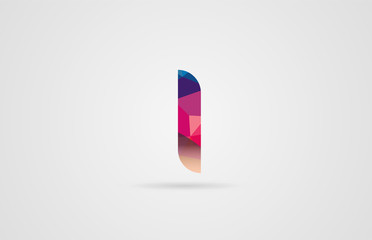 alphabet letter i logo design with rainbow colors