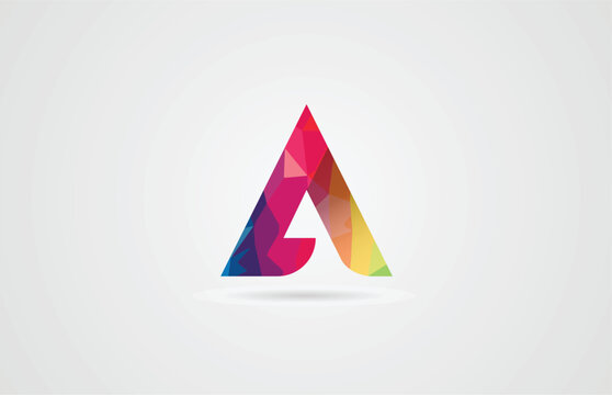 alphabet letter a logo design with rainbow colors