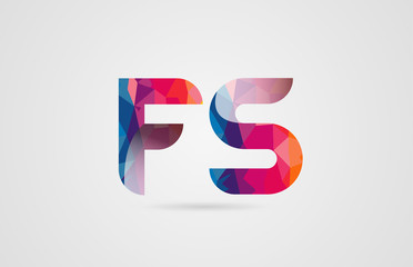 Fototapeta premium alphabet letter fs f s logo combination design