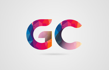 Fototapeta premium alphabet letter gc g c logo combination design