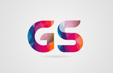 alphabet letter gs g s logo combination design