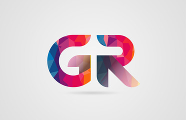 Fototapeta premium alphabet letter gr g r logo combination design