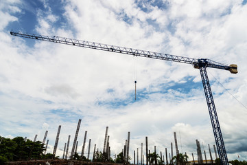 Crane is used in the construction