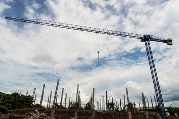 Crane is used in the construction