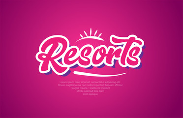 resorts word text typography pink design icon