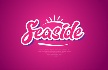 seaside word text typography pink design icon