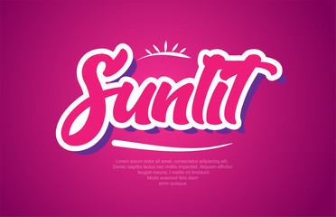 sunlit word text typography pink design icon