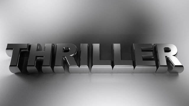 THRILLER metallic chrome on white background - 3D rendering
