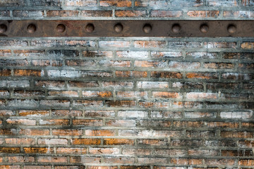 concrete and cement with Metal on Brick wall white texture background