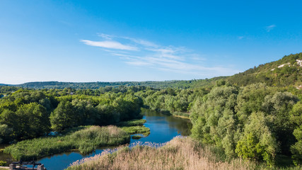 Fototapeta na wymiar spring landscape of a small river