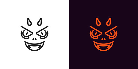 Devil silhouette in outline style