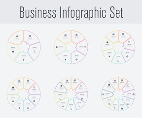 Set with infographics