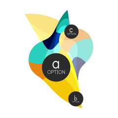 Abstract colorful geometric option infographics design template with sample abc options. Abstract background for business presentation or information banner