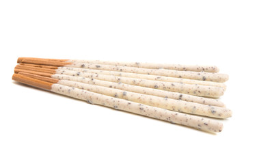 biscuit stick in chocolate isolated