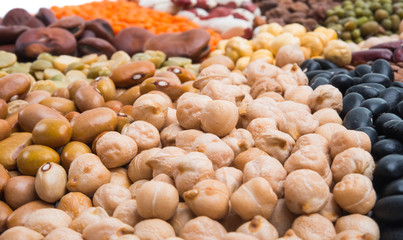 set of beans close-up