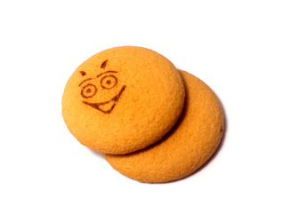 Cookie biscuit isolated on white background