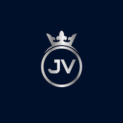 Initial Letter JV Logo Template Design