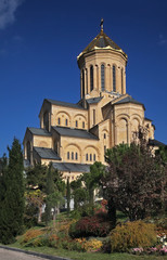 Fototapeta na wymiar Holy Trinity cathedral in Tbilisi. Georgia