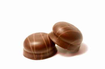 chocolate candy isolated on white background. delicious truffle. Delicious chocolate pralines isolated