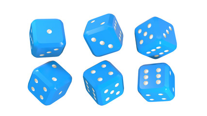 3d rendering set of dices