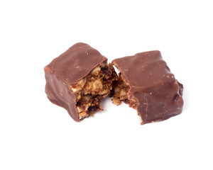chocolate candy isolated on white background. delicious truffle. Delicious chocolate pralines isolated