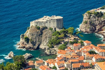 Fototapeta na wymiar Old town in Europe on coast of Adriatic Sea. Dubrovnik. Croatia.