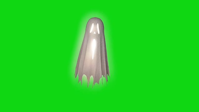 Ghost Poltergeist Spectre Apparition Green Screen 3D Rendering Animation