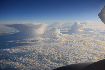 Fabulous panoramic view from airplane, Europe