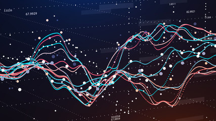 Stock market chart. Business Graph. Investment graph. Abstract financial chart. 3D rendering.