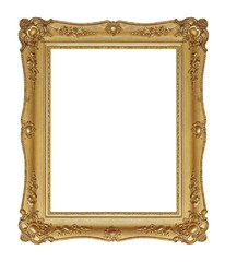 Golden frame for paintings, mirrors or photo