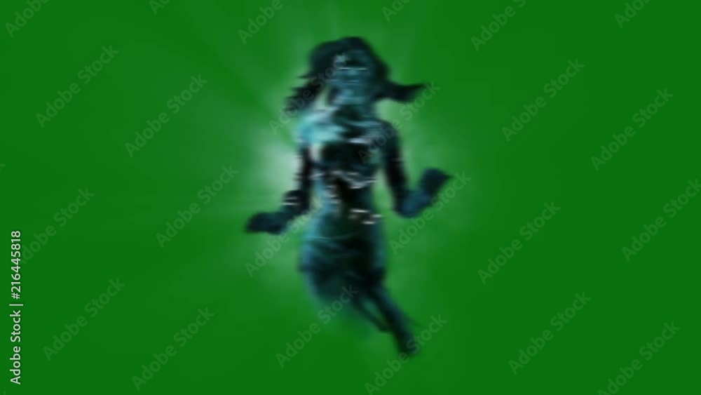 Wall mural woman ghost divinity mod 3 green screen 3d rendering animation