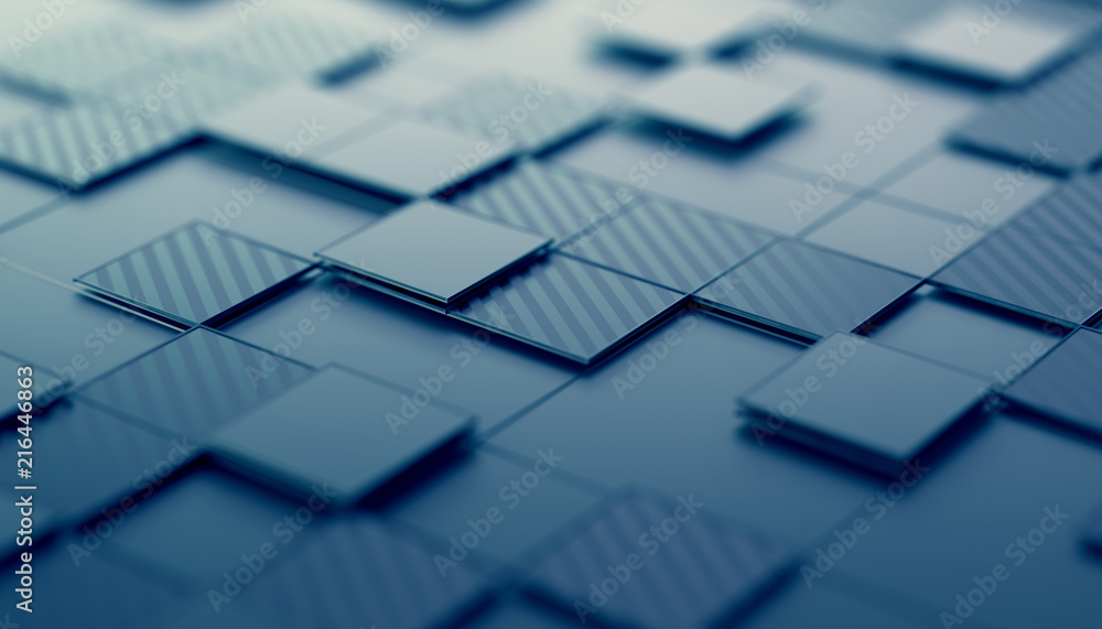 Poster abstract 3d rendering of geometric shapes. composition with squares. futuristic surface design. mode