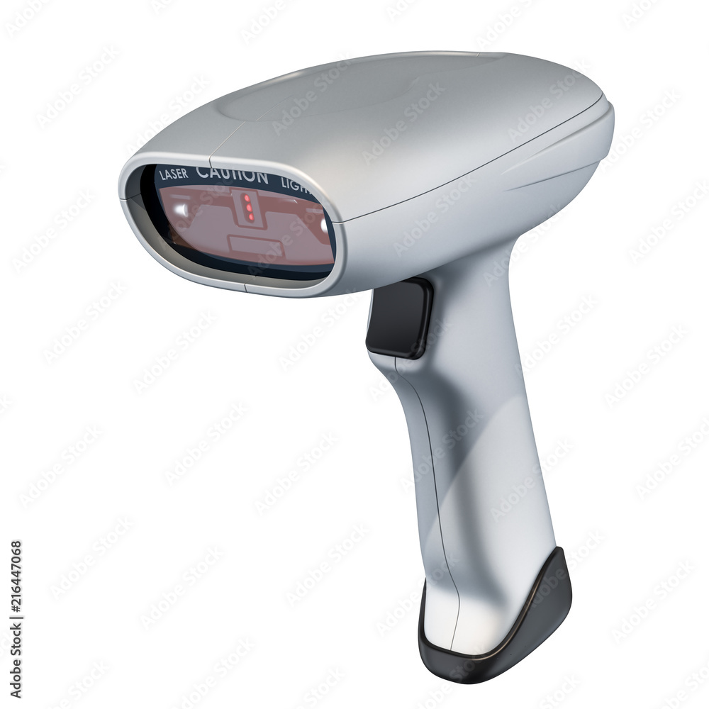Poster barcode reader, 3d rendering